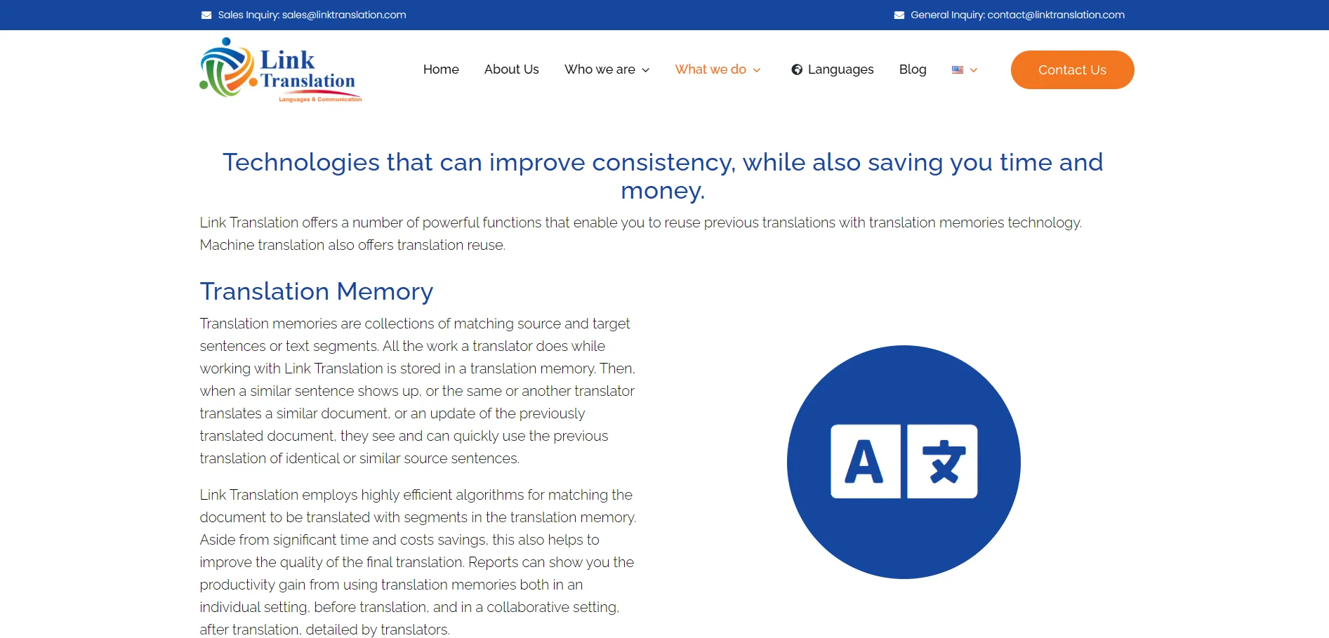 Página de recursos do site anterior, com texto denso e sem hierarquia visual